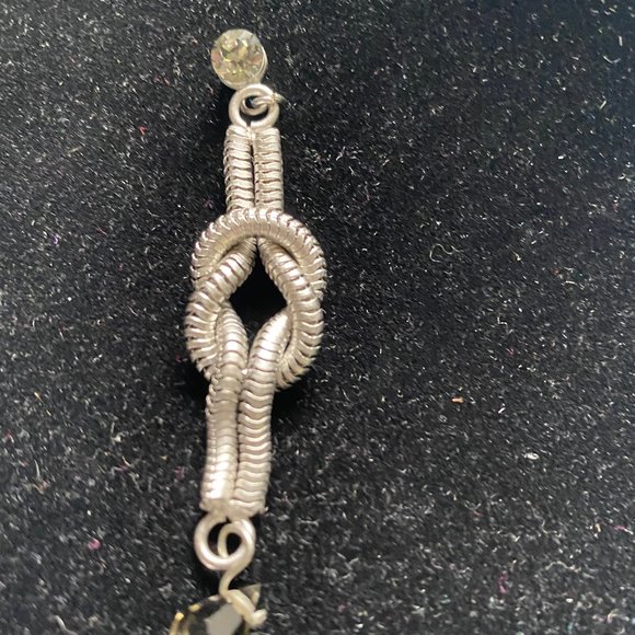 Stunning silver/gunmetal earring, with smoky CZ on the ear and at the "bottom" - Picture 5 of 5